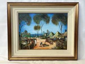 Kevin Charles "Pro" Hart (1928-2006), "Miner's Kids", 1988. Oil painting on board - 2