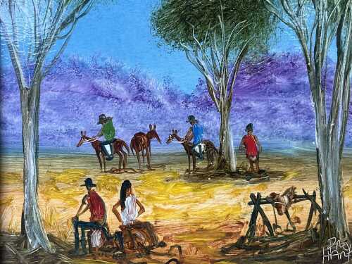 Kevin Charles "Pro" Hart (1928-2006), The Horseman. Oil painting on board
