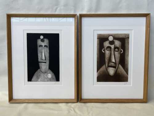 Kevin Charles "Pro" Hart (1928-2006), pair of B.I.C. Man editioned etching and aquatints on paper