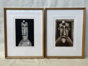 Kevin Charles "Pro" Hart (1928-2006), pair of B.I.C. Man editioned etching and aquatints on paper