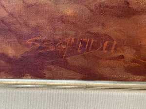 Steven Schneider, mustering cattle. Oil painting on canvas - 3