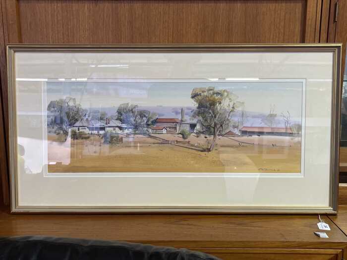 John Borrack (1933-), Plenty Valley Farm, Mernda, 1988. Watercolour and gouache painting on paper