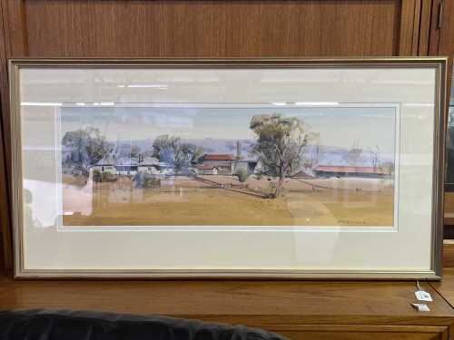 John Borrack (1933-), Plenty Valley Farm, Mernda, 1988. Watercolour and gouache painting on paper