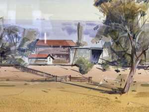 John Borrack (1933-), Plenty Valley Farm, Mernda, 1988. Watercolour and gouache painting on paper - 2