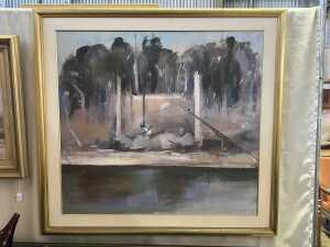 Jamie Boyd (1948-2025), Osprey Over Shoalhaven. Oil painting on canvas. - 2