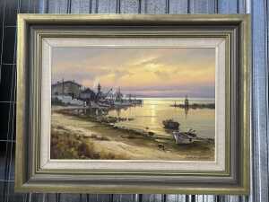 Andris Jansons (1939-), Evening Calm, Bateman's Bay, 1991. Oil painting on canvas - 2