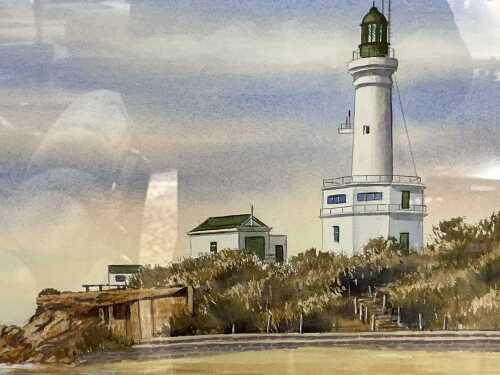 Gaye Bonham (1942-) Pt. Lonsdale. Watercolour painting on paper