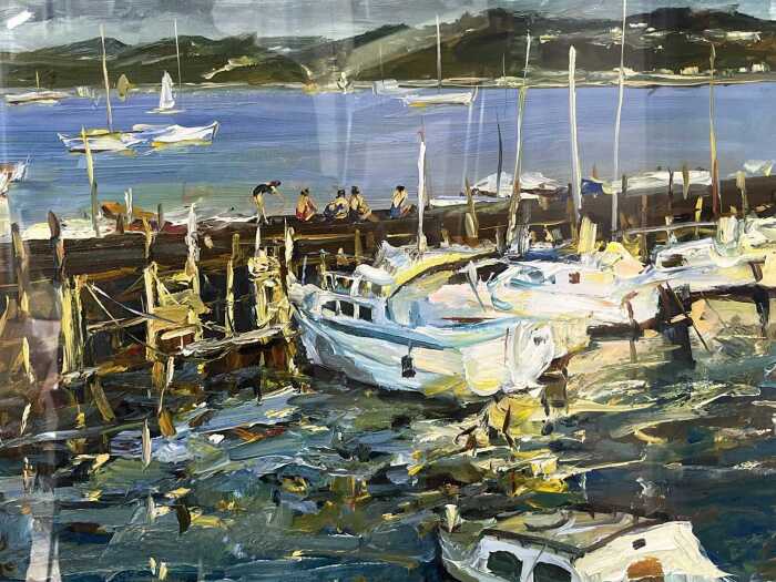 Hongbin Zhao, Mornington Pier. Oil painting on board