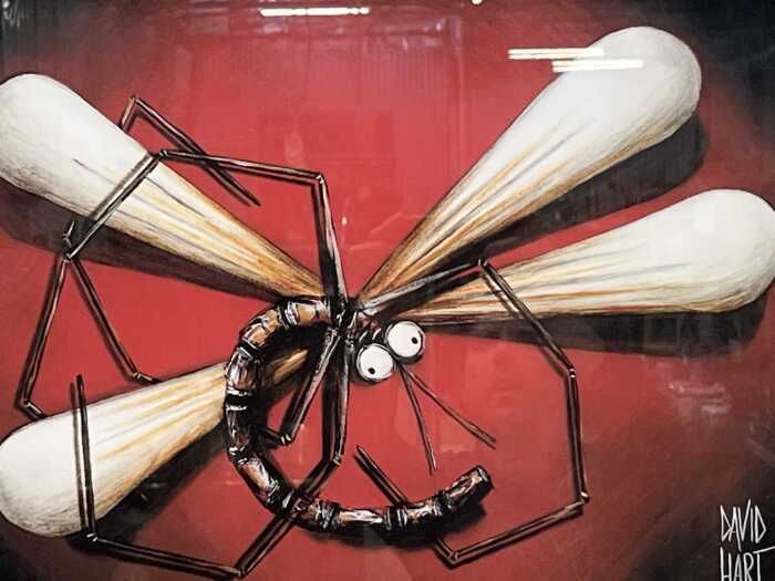 David Hart (1971-), dragonfly. Oil painting on board