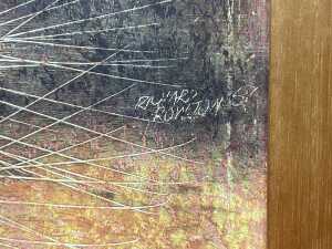 Richard Rowton, Cranes, 1968. Pastel on board with incised decoration - 3