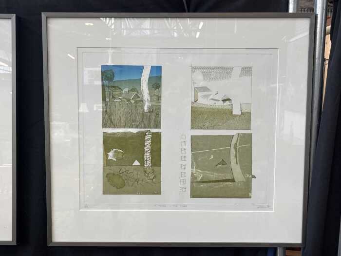 Peter Bond (1952-), A House in the Hills, 1981, 15/30. Coloured etching on paper