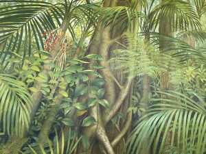 Alasdair Ian McGregor (1954-), Strangler Fig and Bangalow Palm. Oil painting on canvas - 2