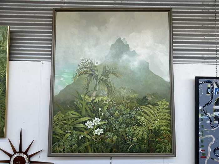 Alasdair Ian McGregor (1954-), Mist Forest with Woodhen, Lord Howe Island. Oil painting on canvas