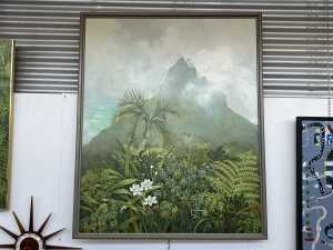 Alasdair Ian McGregor (1954-), Mist Forest with Woodhen, Lord Howe Island. Oil painting on canvas