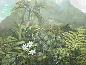 Alasdair Ian McGregor (1954-), Mist Forest with Woodhen, Lord Howe Island. Oil painting on canvas - 2