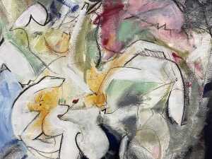 Zoe Ellenberg (1973-), abstract, 2019. Mixed media on paper - 2