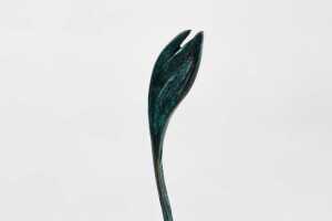 Zoe Ellenberg, Avocado Young. Stainless steel and patinated bronze sculpture on marble plinth - 4