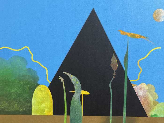 Artist unknown (David?), Garden of the Warrior Monks, 1985. Oil painting on canvas