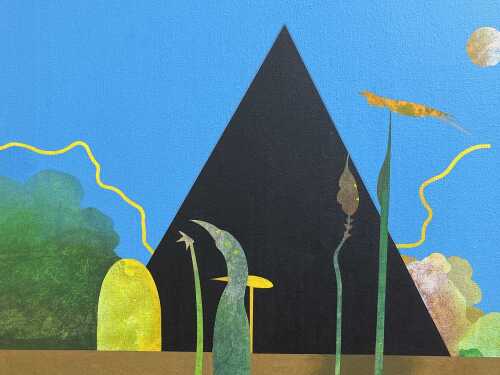 Artist unknown (David?), Garden of the Warrior Monks, 1985. Oil painting on canvas
