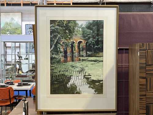 Charles Bush (1919-1989), The Lily Pond, Hampstead Heath, 1979. Watercolour painting on paper