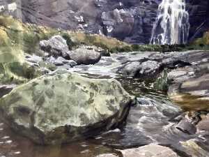 Charles Bush (1919-1989), At Sheoak Falls, c. 1985. Watercolour painting on paper