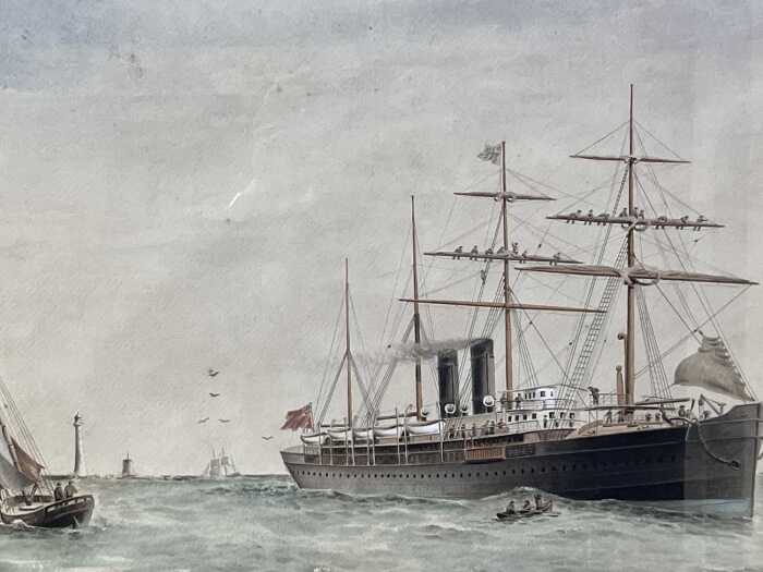 Artist unknown, The Royal Visit on Royal Yacht... 1901. Watercolour painting on paper