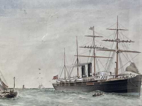 Artist unknown, The Royal Visit on Royal Yacht... 1901. Watercolour painting on paper