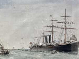 Artist unknown, The Royal Visit on Royal Yacht... 1901. Watercolour painting on paper