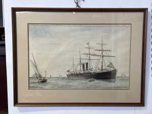 Artist unknown, The Royal Visit on Royal Yacht... 1901. Watercolour painting on paper - 2