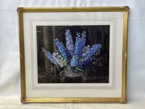 Allan Thomas Bernaldo (1900-1988), floral still life with silver vase. Watercolour painting on paper