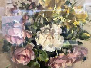 Carole Louise Milton (1937-), still life with roses. Oil painting on board - 2