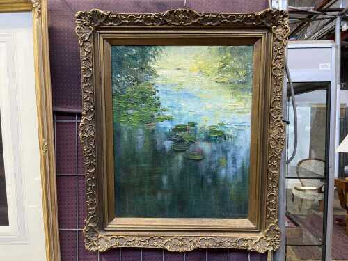 E. C. Cameron, after Monet's Waterlilies, 1987. Oil painting on board