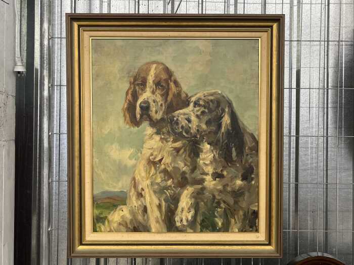 Ambrose Griffin (1912-1980), pair of cocker spaniels. Oil painting on board