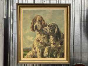 Ambrose Griffin (1912-1980), pair of cocker spaniels. Oil painting on board