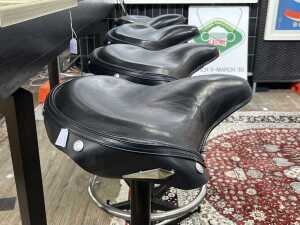 Set of four bar stools with motorcycle style seats - 2