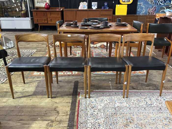 Set of four T.H. Brown mid-century dining chairs