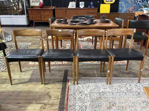 Set of four T.H. Brown mid-century dining chairs