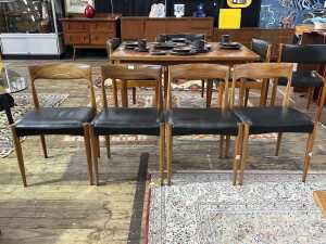 Set of four T.H. Brown mid-century dining chairs