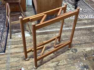 Finnish Mid-century teak folding bar cart - 4