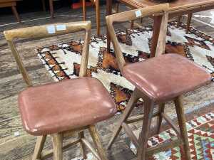 Pair of T.H. Brown "Danish" bar stools - 2