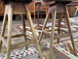 Pair of T.H. Brown "Danish" bar stools - 3