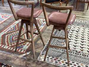 Pair of T.H. Brown "Danish" bar stools - 4