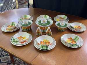 Figgjo Flint 'Annemarie' mid-century ceramic dinner setting for eight, 1970s