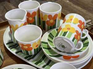 Figgjo Flint 'Annemarie' mid-century ceramic tea setting for eight, 1970s - 2