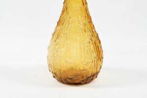Hob-nail amber genie bottle with stopper - 3