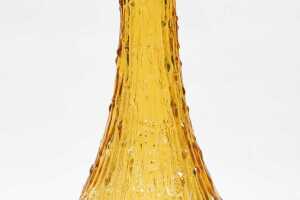 Hob-nail amber genie bottle with stopper - 4