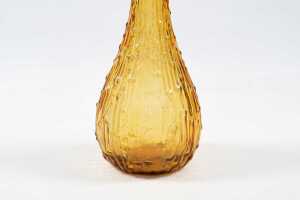 Mid-century yellow drip wax glass genie bottle - 3
