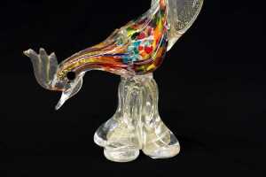 Mid-century Murano glass pheasant bird figure - 2