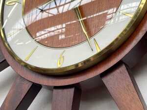 Junghhans electronic starburst teak wall clock - 3
