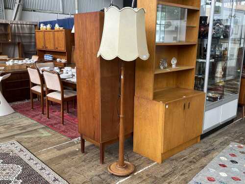Mid-century silky oak standard lamp